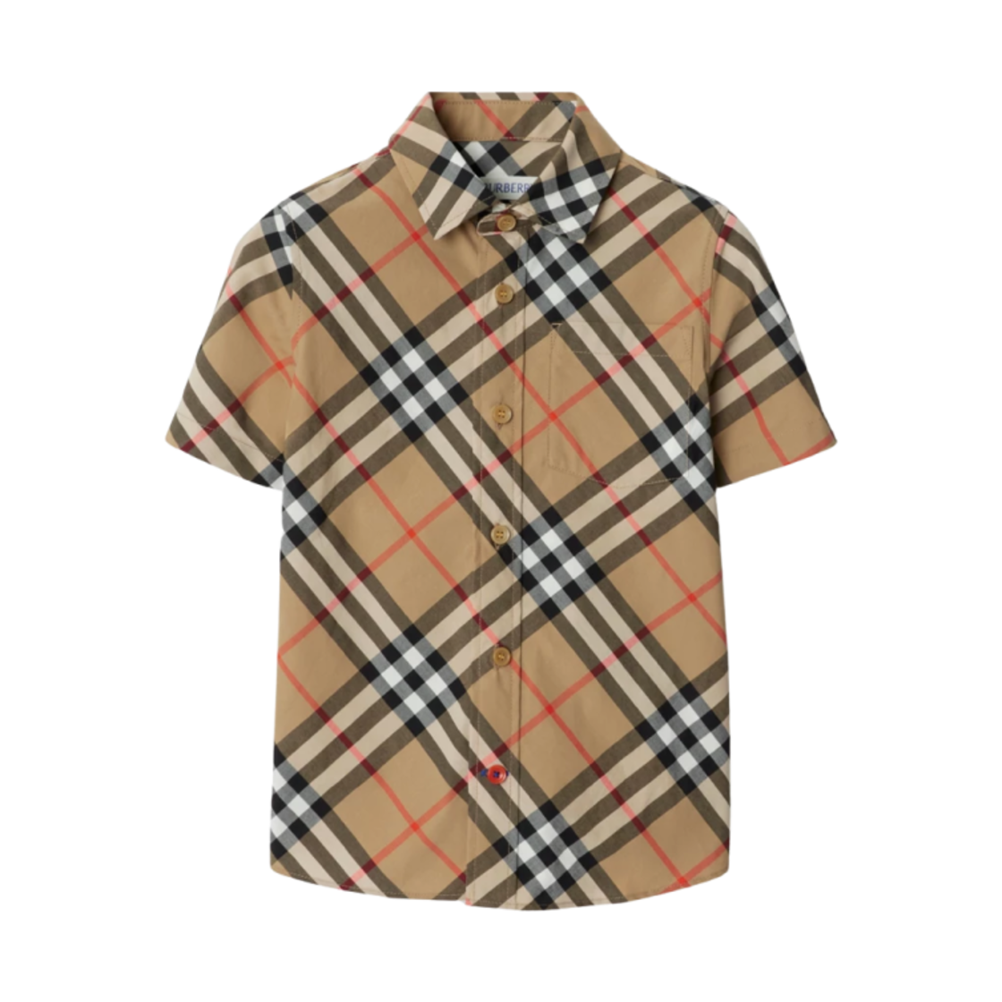 (키즈) 버버리 체크 코튼 셔츠 샌드((Kids) Burberry Check Cotton Shirt Sand) - 1