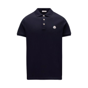 Moncler Logo Polo Shirt Navy Blue - 23SS