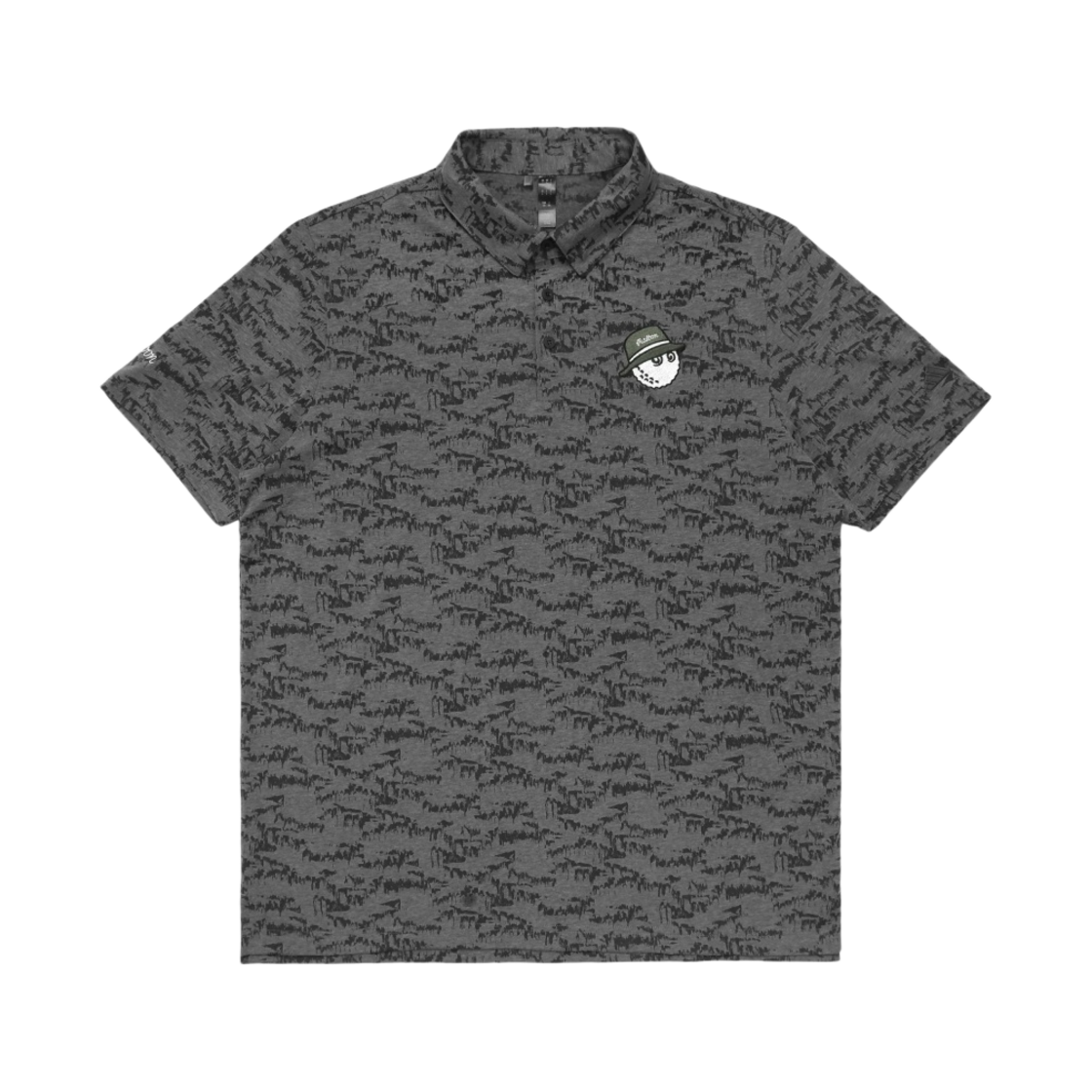 말본 골프 x 아디다스 고 투 프린티드 폴로 블랙(Malbon Golf x Adidas Go-To Printed Polo Black) - 1