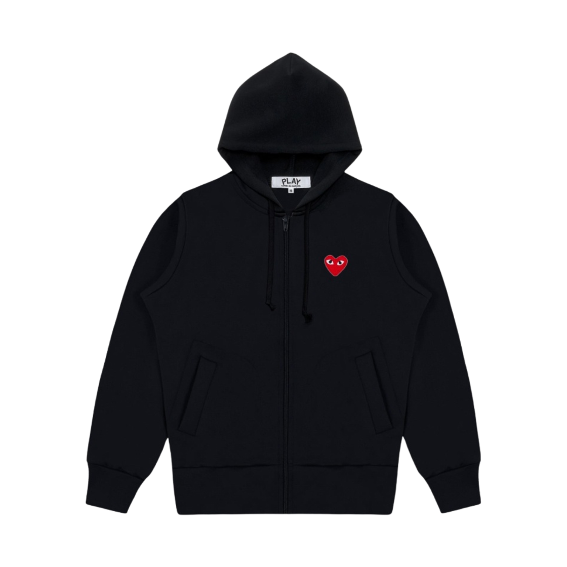플레이 꼼데가르송 레드 하트 후드 집업 블랙(Play Comme des Garcons Red Heart Zip Hooded Sweatshirt Black)