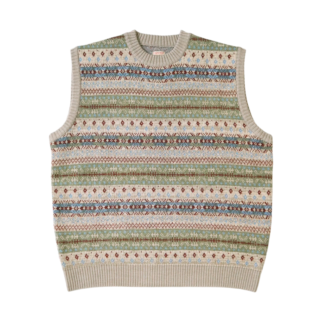 캐피탈 7G 울 페어 아일 본 베스트 색소폰(Kapital 7G Wool Fair Isle Bone Vest Saxophone) - 2
