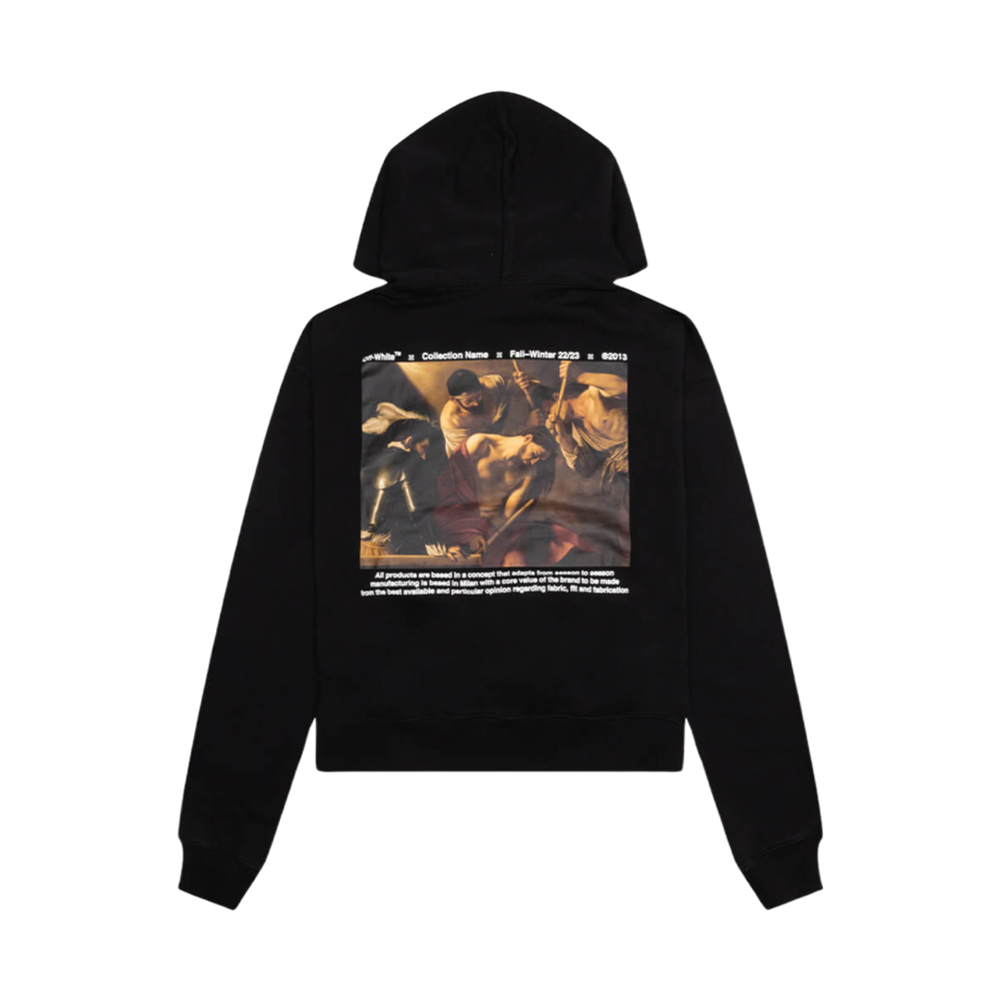 OMBB037C99FLE0071001 Off-White Caravaggio Crowning Over Hoodie Black