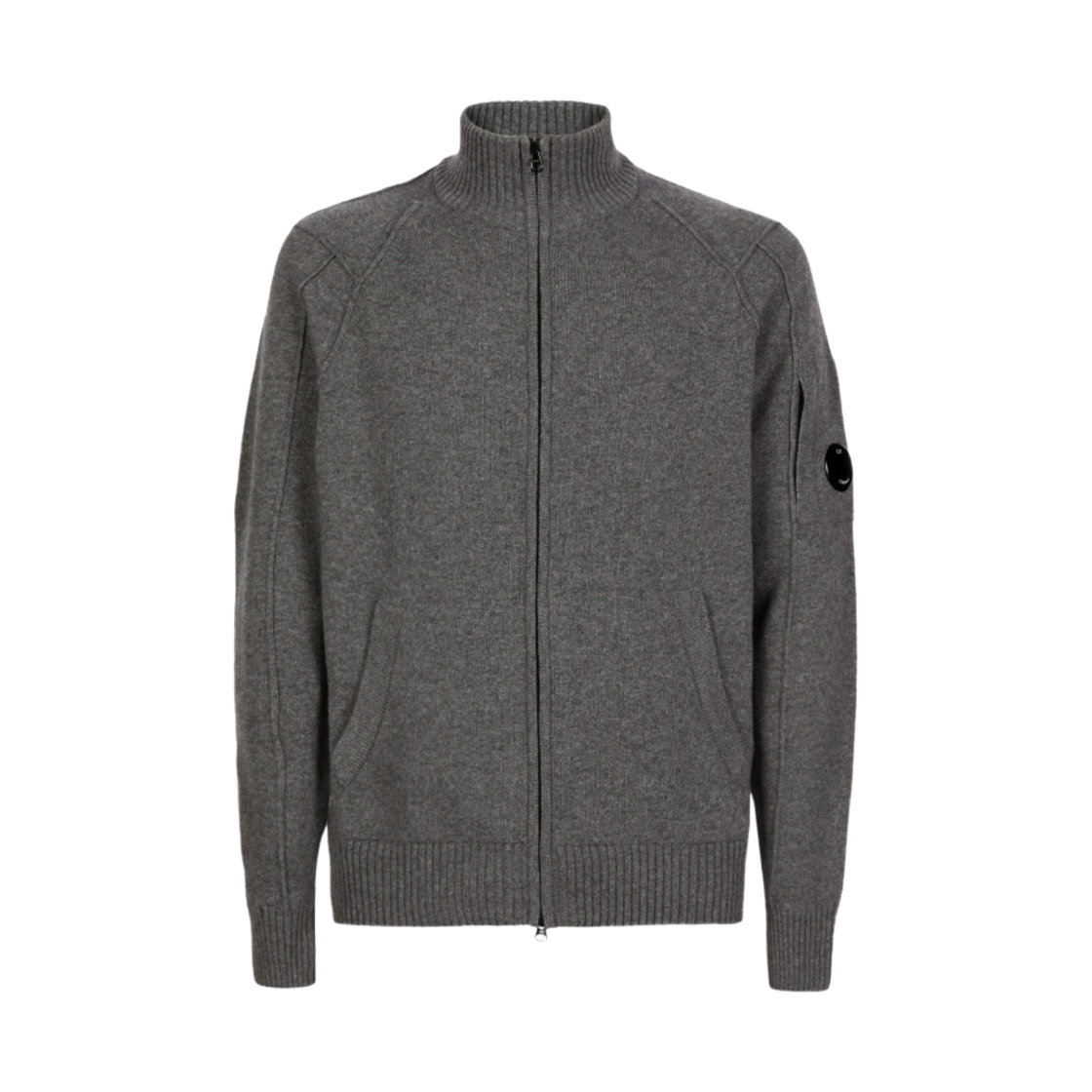 C.P. 컴퍼니 램스울 지퍼 점퍼 타막 그레이 - 22FW(C.P. Company Lambswool Zipped Jumper Tarmac Grey - 22FW) - 1