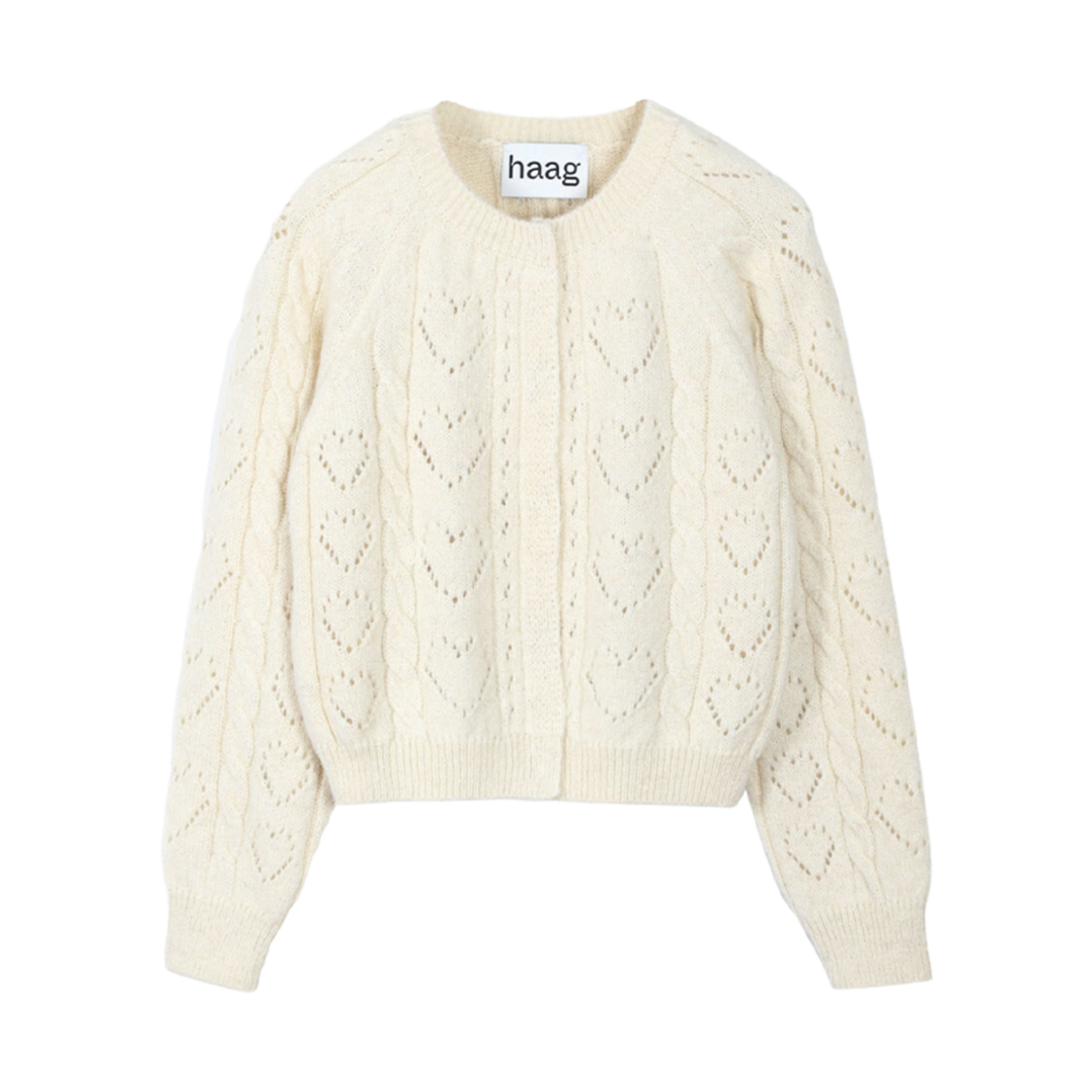 (W) 헤이그 어 러브 가디건 아이보리((W) Haag A Love Cardigan Ivory)