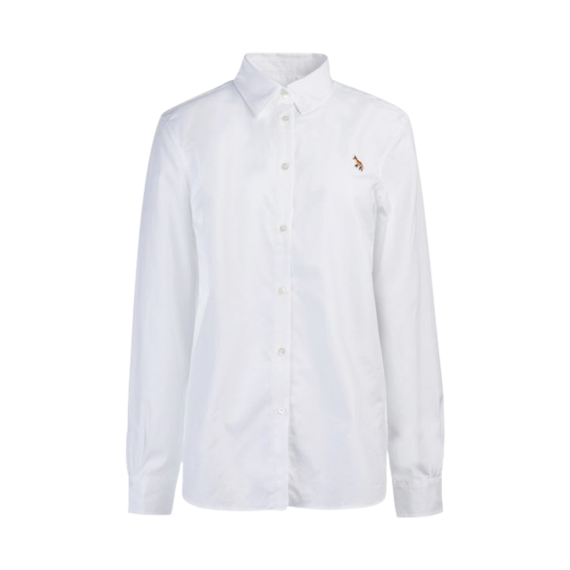 MW00411WC5010-P100 (W) Maison Kitsune Baby Fox Embroidery Shirt White