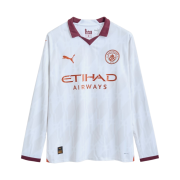 Puma Manchester City 2023/24 Away Long Sleeve Jersey White Aubergine (Non Marking Ver.)