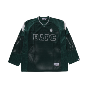 BAPE Line Camo Multilogo Relaxed Fit Football Jersey Green