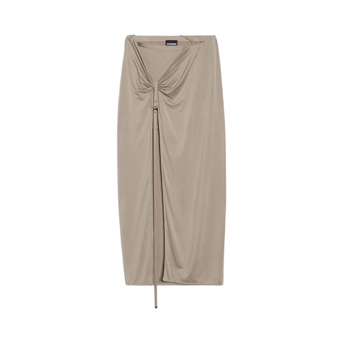(W) 자크뮈스 라 쥬프 파레오 크루아상 슬릿 사롱 스커트 라이트 카키((W) Jacquemus La Jupe Pareo Croissant Slit Sarong Skirt Light Khaki) - 1