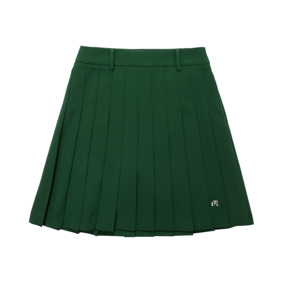 - (W) Malbon Golf M Script Pleats Skirt Dark Green