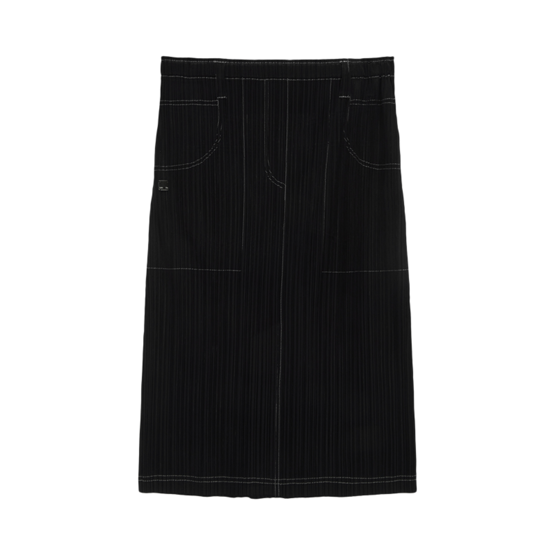 (W) 마뗑킴 플리츠 스티치 레이어드 스커트 블랙((W) Matin Kim Pleats Stitch Layered Skirt Black)
