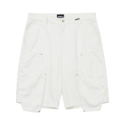 AJOBYAJO Double Knee Paneled Shorts WHITE