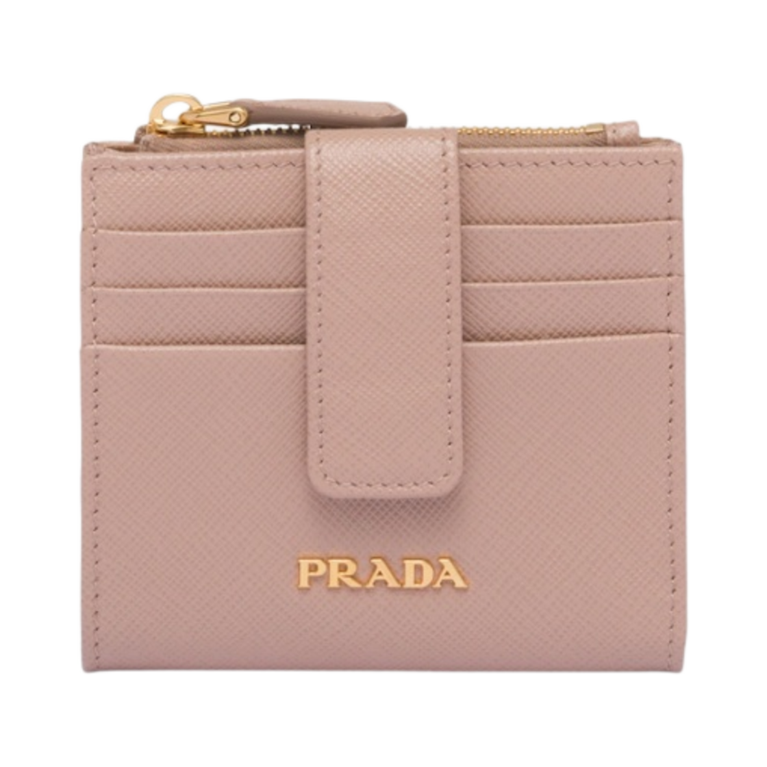 프라다 스몰 사피아노 레더 월렛 파우더 핑크 파이어리 레드(Prada Small Saffiano Leather Wallet Powder Pink Fiery Red) - 1