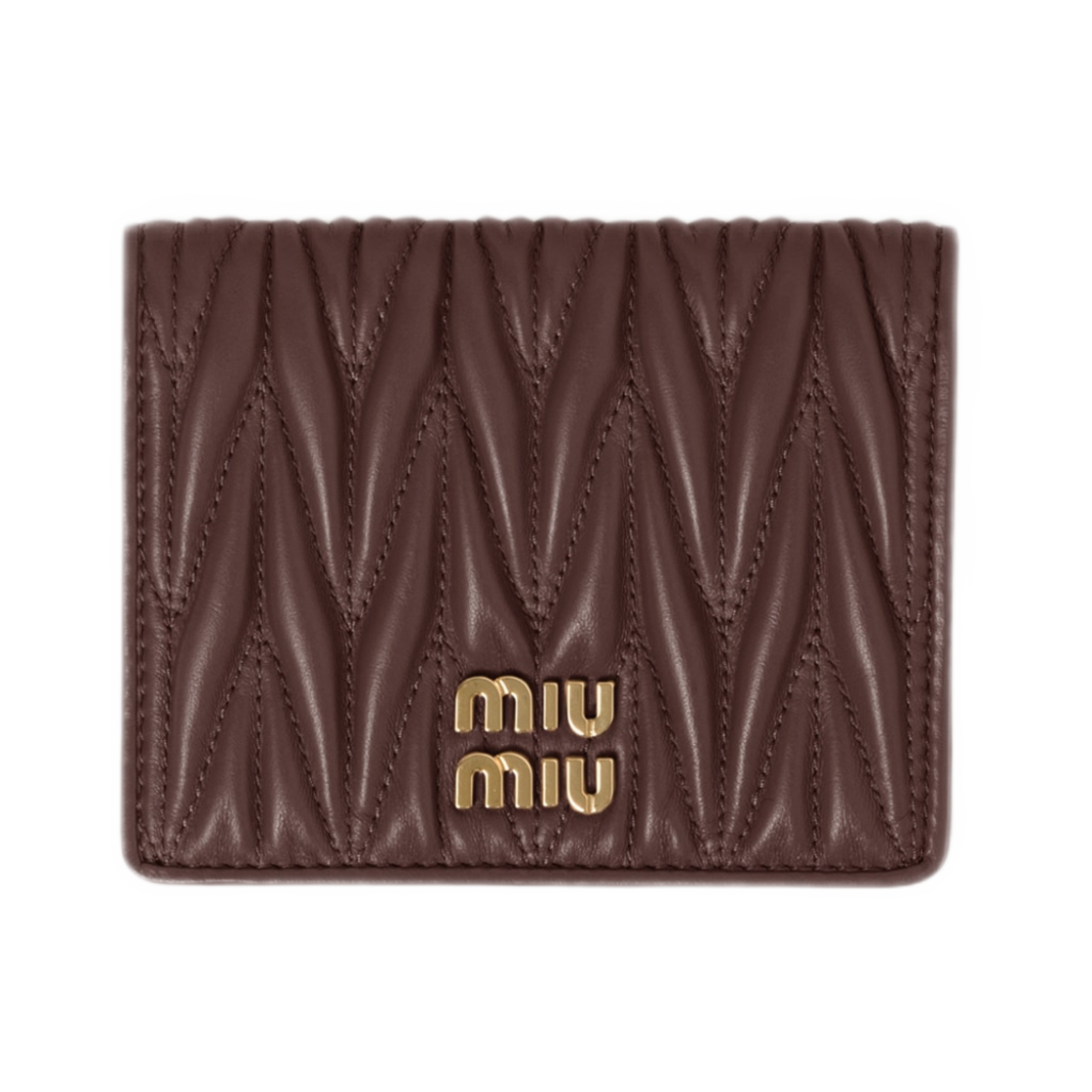 미우 미우 마테라쎄 나파 레더 월렛 브라운(Miu Miu Matelassé Nappa Leather Wallet Brown)