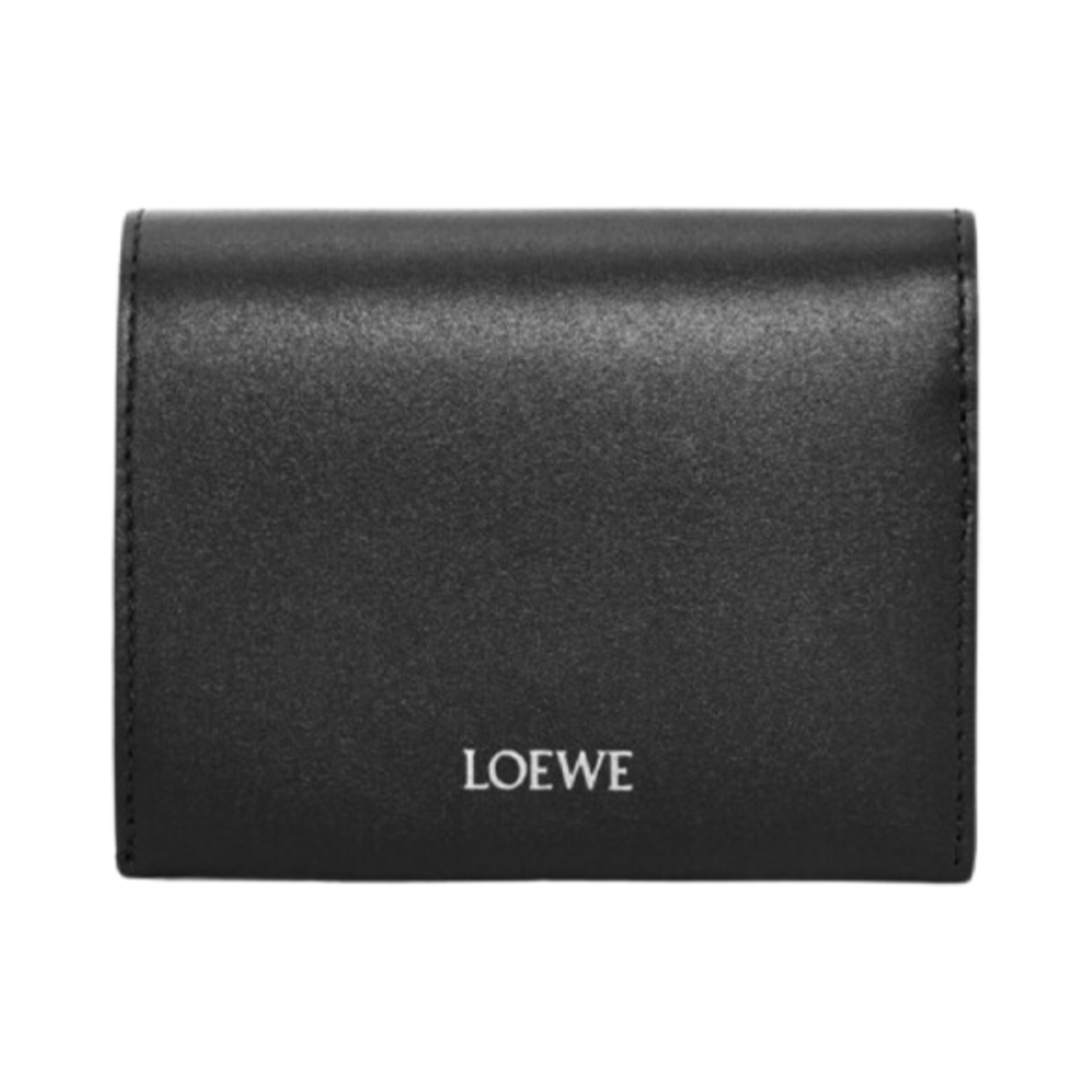 CEM1FCAX01-5858 Loewe Trifold Zip Wallet in Shiny Nappa Calfskin Black Dark Khaki