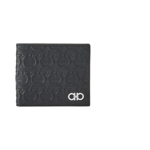 660997-753600 Ferragamo Gancini Pattern Wallet Black