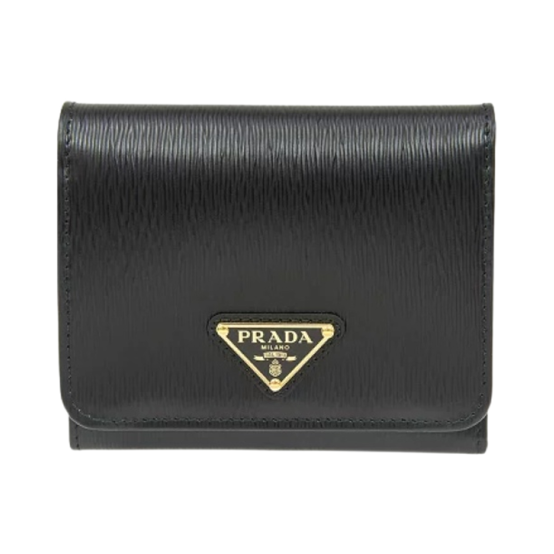 1MH176-2DDU-F0002 Prada Vitello Move Leather Tri-Fold Wallet Black