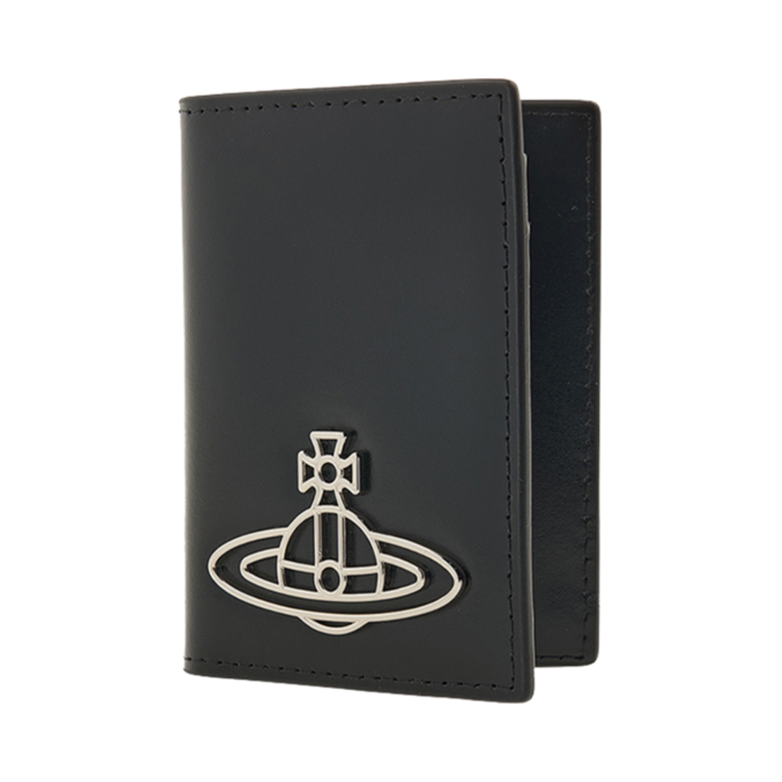 5115002WU-L0077-N401 Vivienne Westwood Orb Fold Card Holder Black