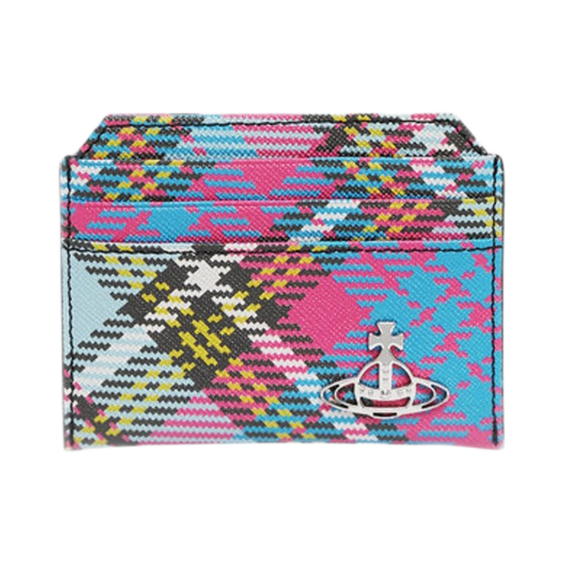 비비안 웨스트우드 바이오그린 사피아노 프린티드 슬림 카드 홀더 맥켄디 타르탄(Vivienne Westwood Biogreen Saffiano Printed Slim Card Holder Macandy Tartan) - 1