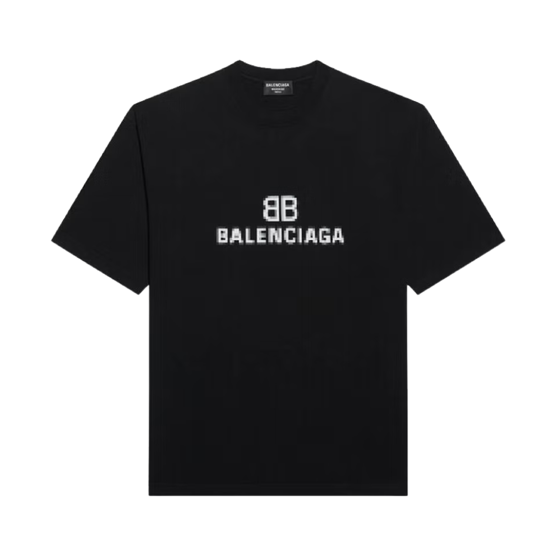 발렌시아가 BB 픽셀 미디움 핏 티셔츠 블랙(Balenciaga BB Pixel Medium Fit T-Shirt Black) - 1