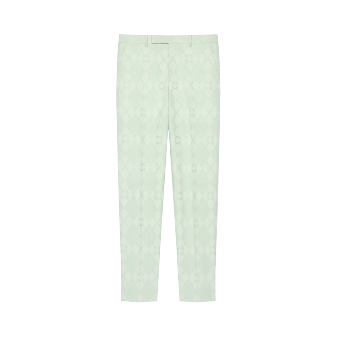 지방시 모노그램 72 자카드 슬림핏 테일러드 팬츠 아쿠아 그린(Givenchy Slim Fit Tailored Pants in Monogram 72 Jacquard Aqua Green)