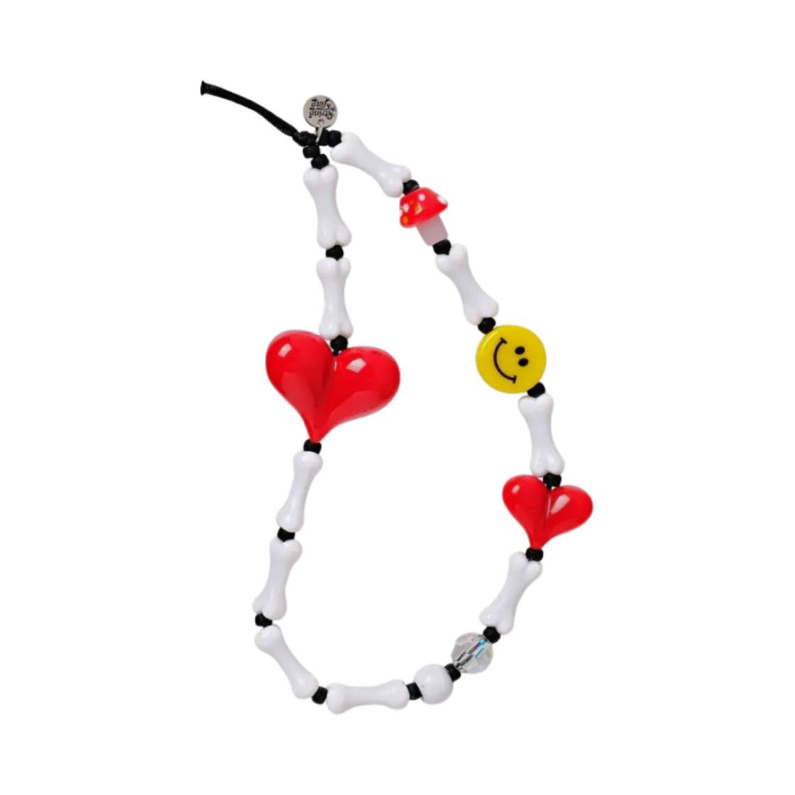 스트링 팅 퍼니 본즈 본 화이트 리스틀릿 폰 스트랩(String Ting Funny Bones Bone White Wristlet Phone Strap)