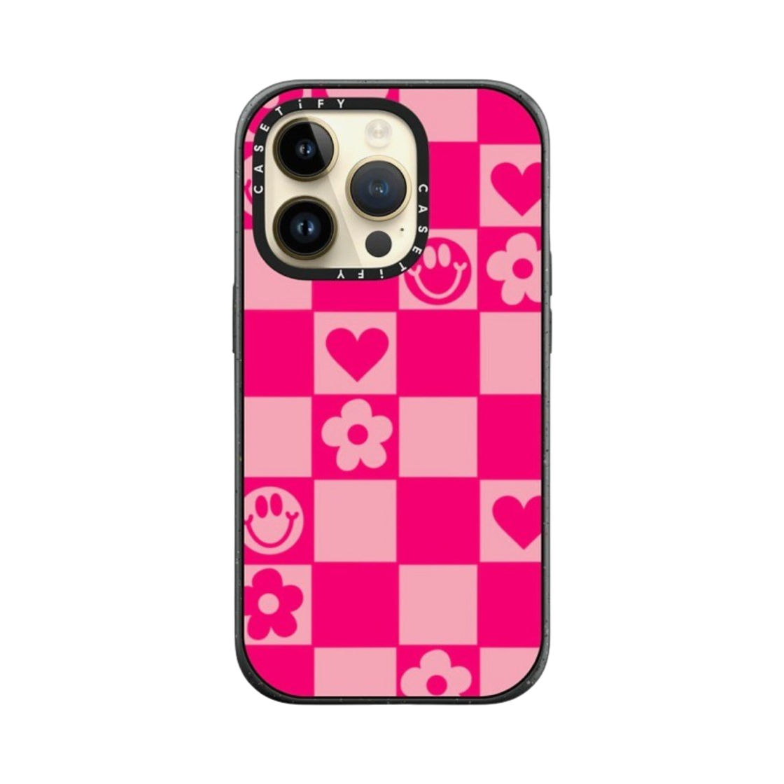 케이스티파이 아이폰 스마일리 데이지 그리드 바이 블라이스 임팩트 케이스 클리어 블랙(Casetify iPhone Smiley Daisy Grid by Blythe Impact Case Clear Black) - 3