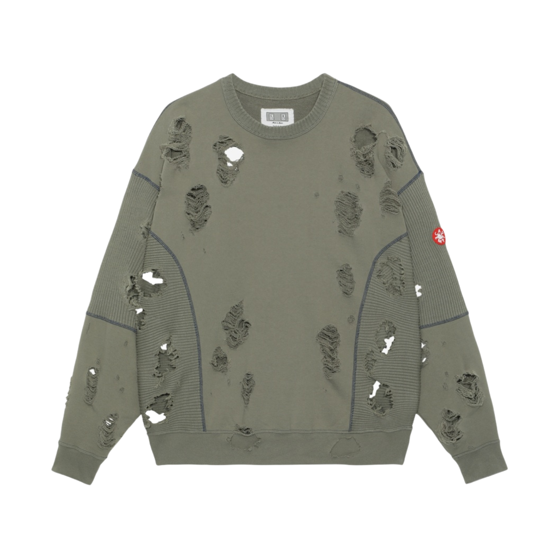 카브엠트 플라그 와이드 립 컷 크루넥 올리브 - 23SS