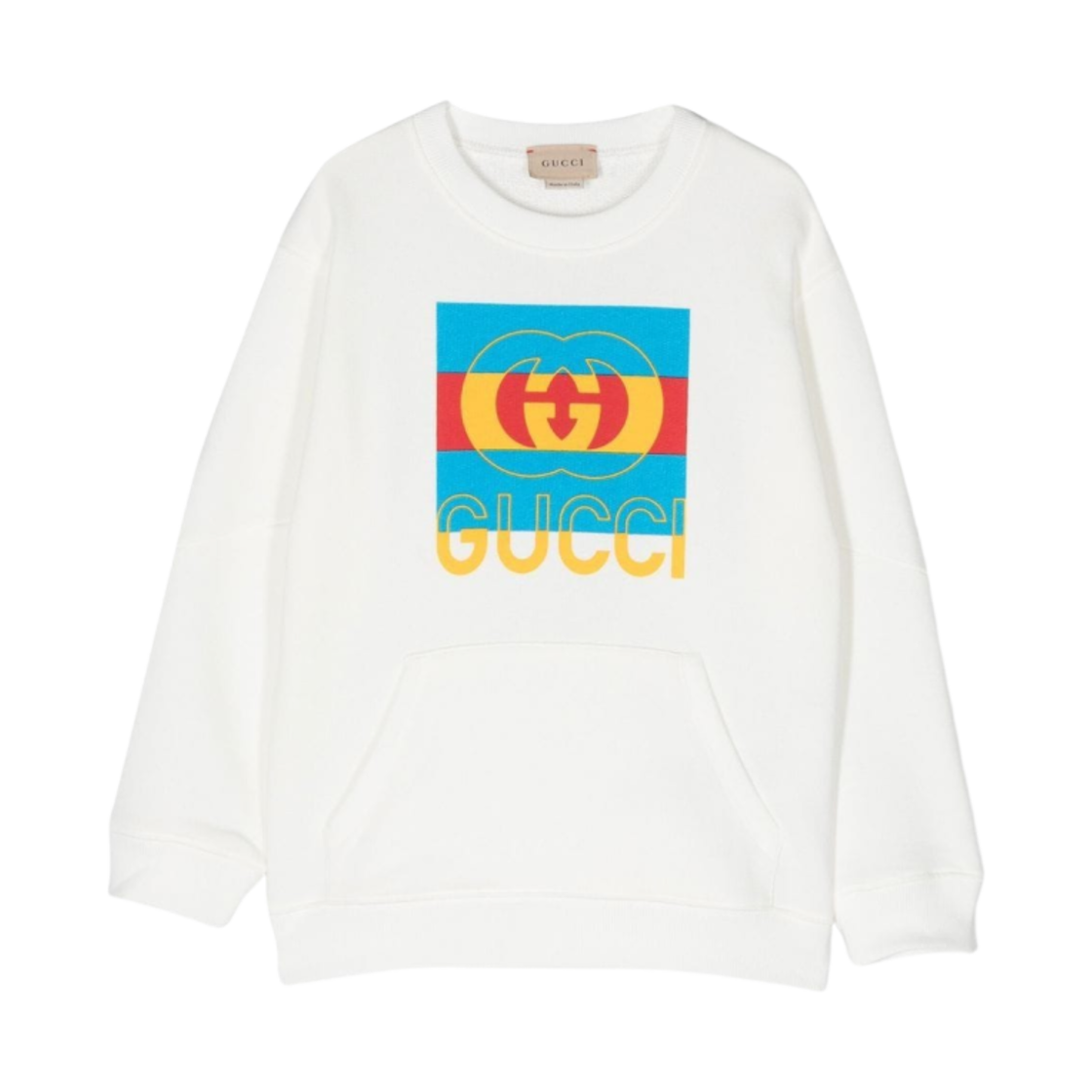 732466-XJEZT-9214 (Kids) Gucci Cotton Jersey Sweatshirt White