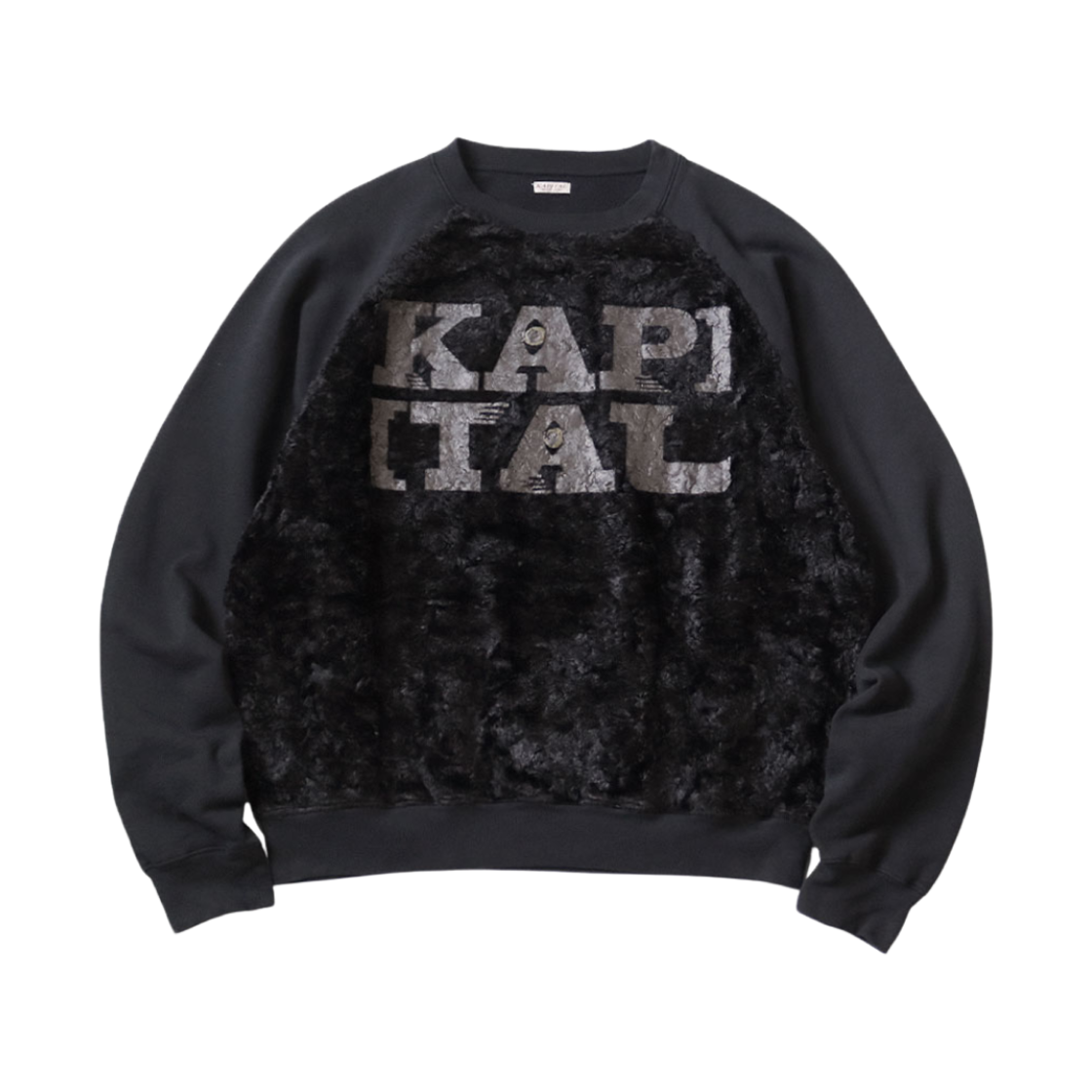 K2411LC120 Kapital 30 Fleece x Fur Grizzly Sweat Speakeasy Kapital Pt Black