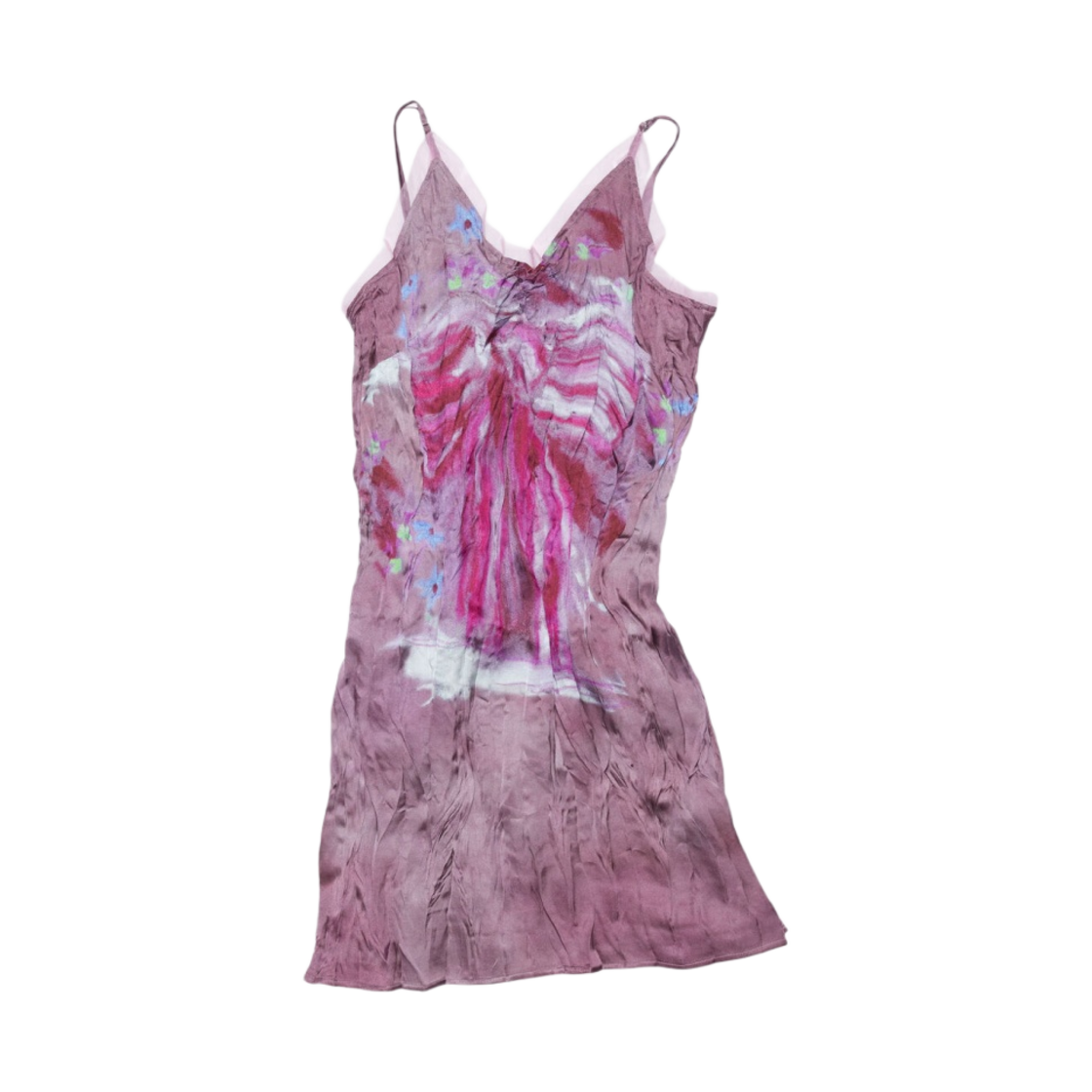 (W) 아크네 스튜디오 프린트 블라우스 드레스 라즈베리 핑크