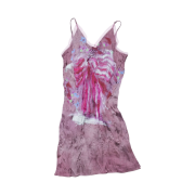(W) Acne Studios Print Blouse Dress Raspberry Pink
