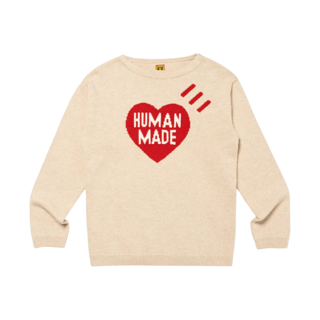 トップス S HUMAN MADE HEART KNIT SWEATER BEIGE Human Made Men's Heart Knit Sweater in Beige Human Made