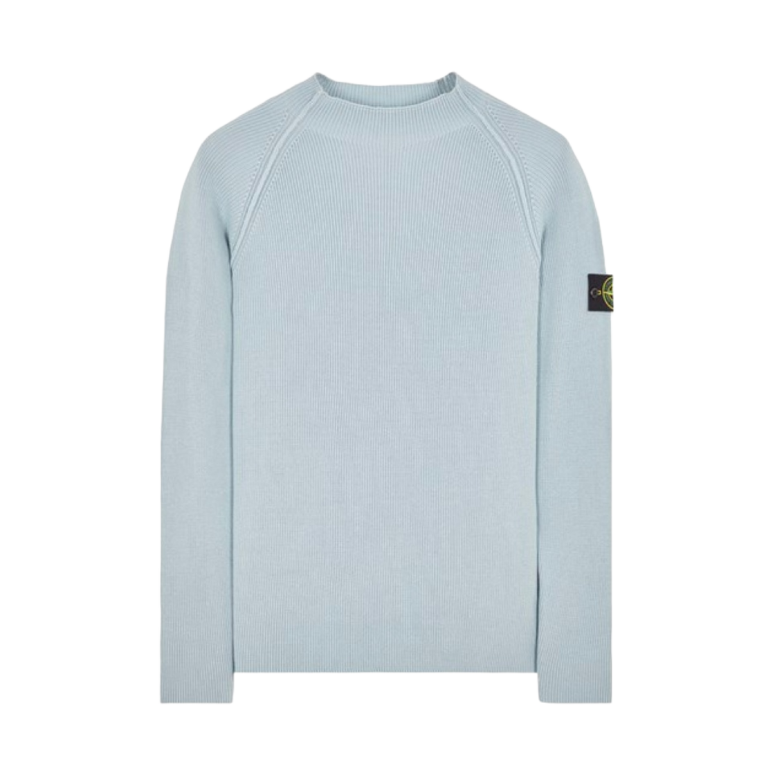 8015524D8-V0041 Stone Island 524D8 Ribbed Soft Cotton Mock Neck Knit Sky Blue - 24SS