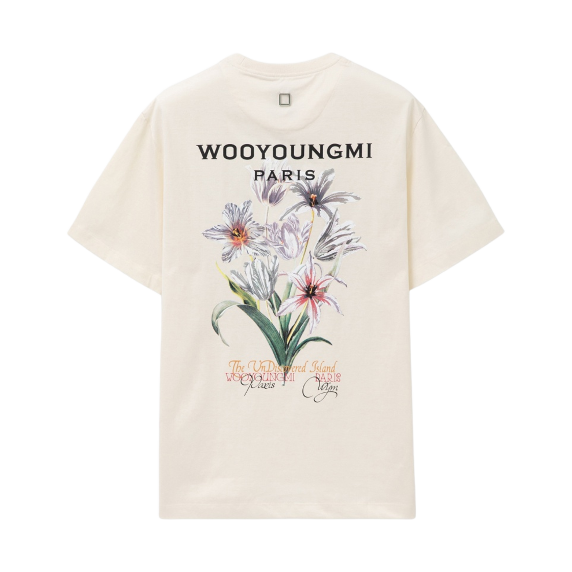 우영미 플라워 백로고 티셔츠 아이보리 - 24SS(Wooyoungmi Flower Back Logo T-Shirt Ivory - 24SS)