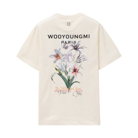 Wooyoungmi Flower Back Logo T-Shirt Ivory - 24SS