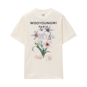 Wooyoungmi Flower Back Logo T-Shirt Ivory - 24SS