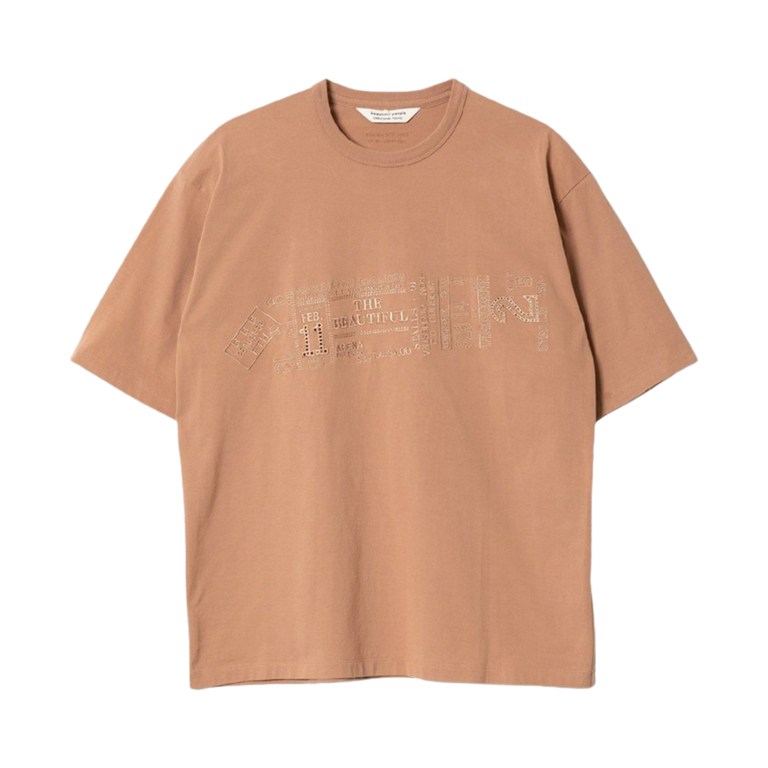 뷰티풀피플 기자 코튼 저지 엠브로이더리 티셔츠 카멜(Beautiful People Giza Cotton Jersey Embroidery T-Shirt Camel)