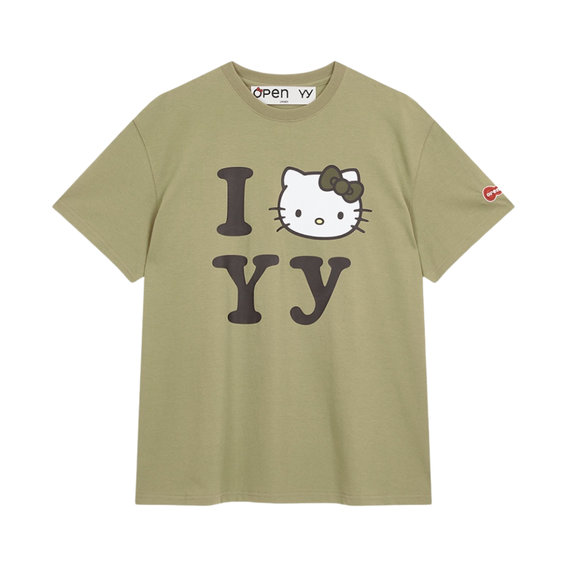 오픈 Yy x 헬로 키티 티셔츠 카키 - 익스클루시브(Open Yy x Hello Kitty T-Shirt Khaki - Exclusive)