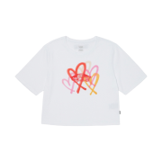 (W) Vans x The Museum Visitor Big Hearts Cropped T-Shirt White