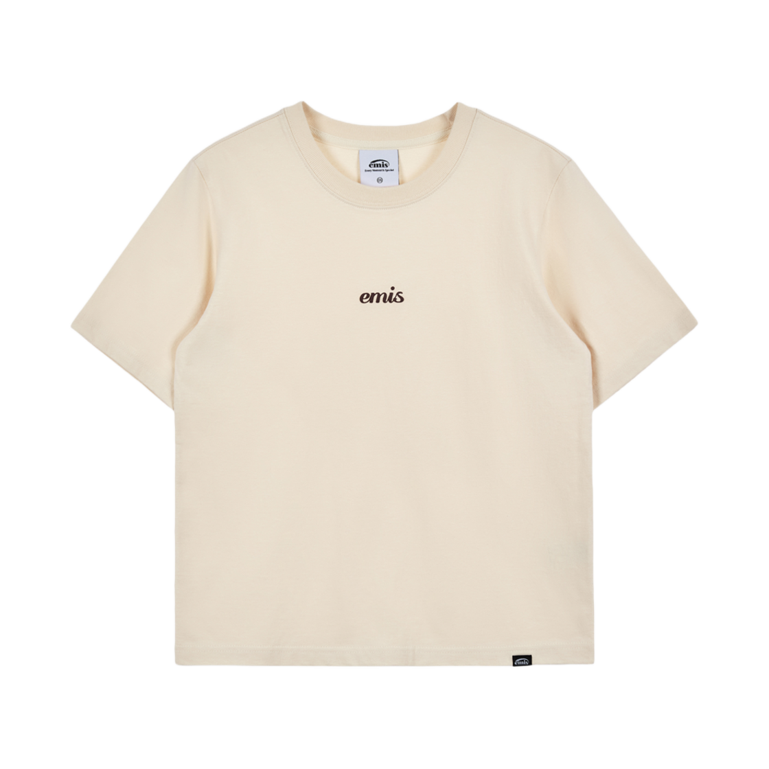 - (W) Emis Embossing Logo T-Shirts Cream