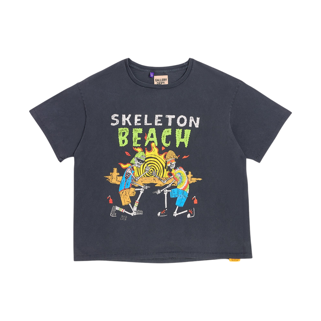 갤러리 디파트먼트 스켈레톤 비치 티셔츠 빈티지 블랙(Gallery Dept. Skeleton Beach T-Shirt Vintage Black)