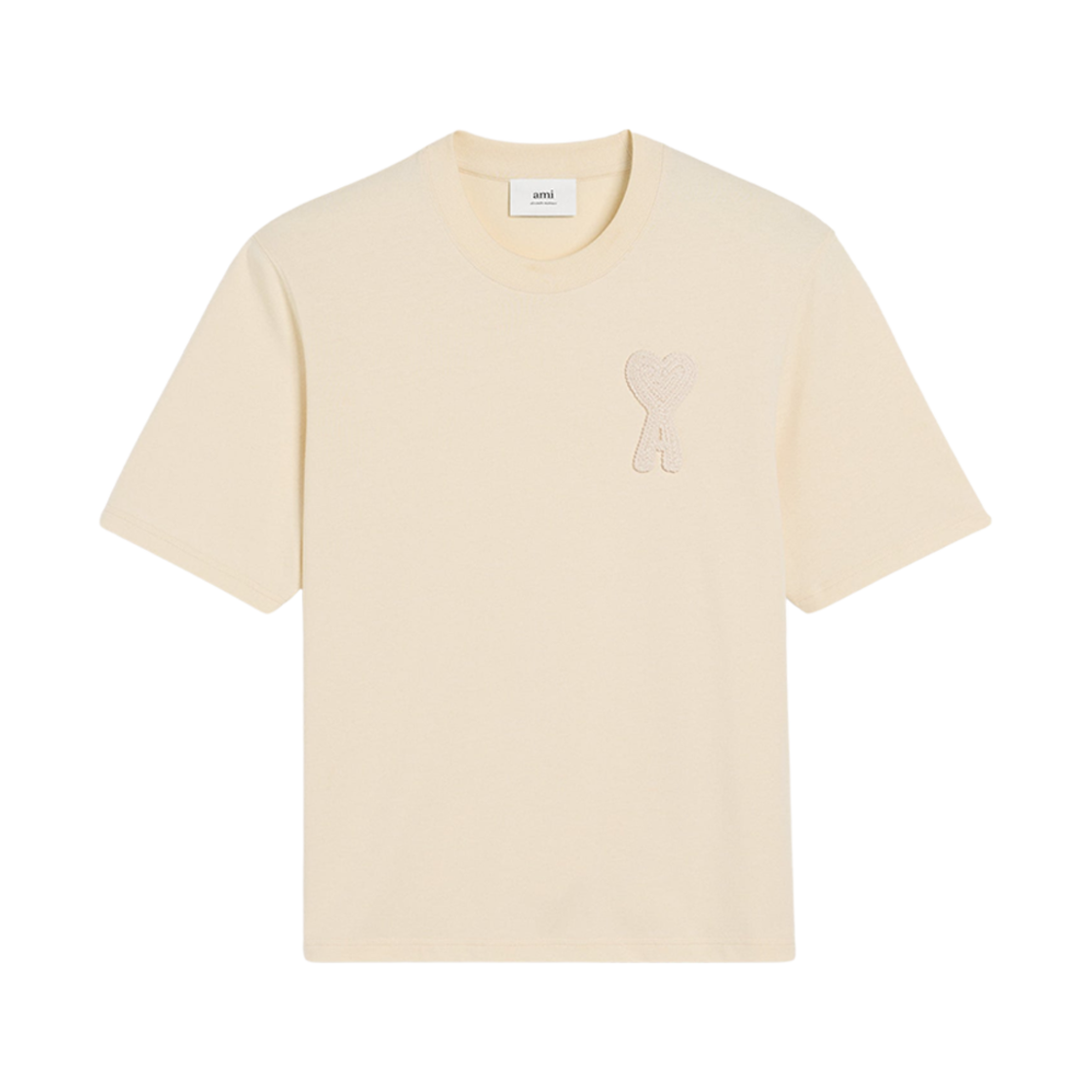 아미 톤온톤 하트 로고 오가닉 코튼 저지 티셔츠 화이트 크림(AMI de Coeur Oragnic Cotton Jersey T-Shirt White Cream)