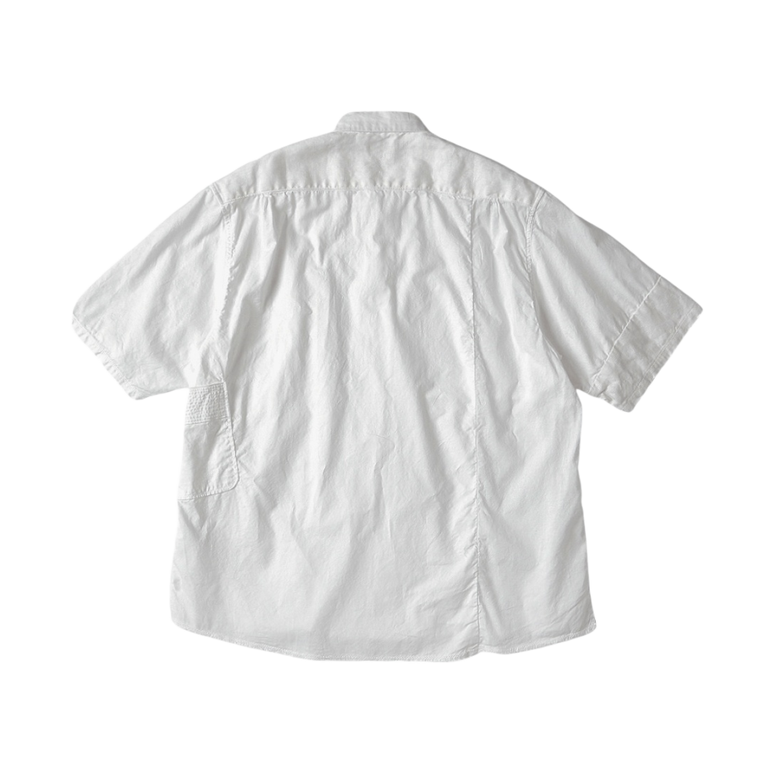 캐피탈 코튼 리넨 패치워크 카트만두 숏슬리브 셔츠 화이트(Kapital Cotton Linen Patchwork Kathmandu Short Sleeve Shirt White) - 2