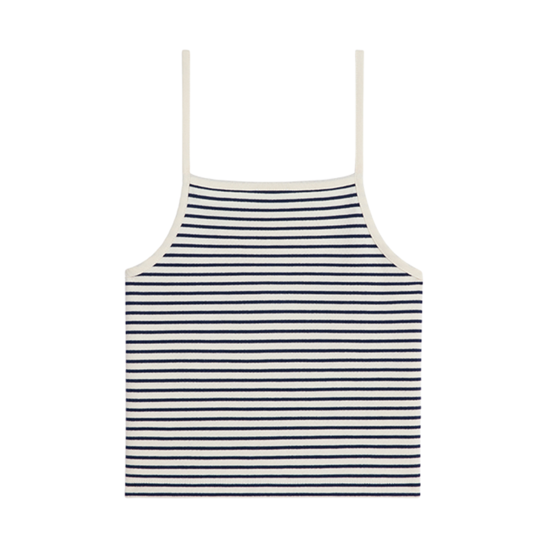 (W) 셀린느 트리옹프 탱크 탑 스트라이프 저지 오프 화이트 네이비((W) Celine Triomphe Tank Top In Striped Jersey Off White Navy) - 2