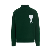 AMI de Coeur Oversize Intarsia Funnel Neck Sweater Green