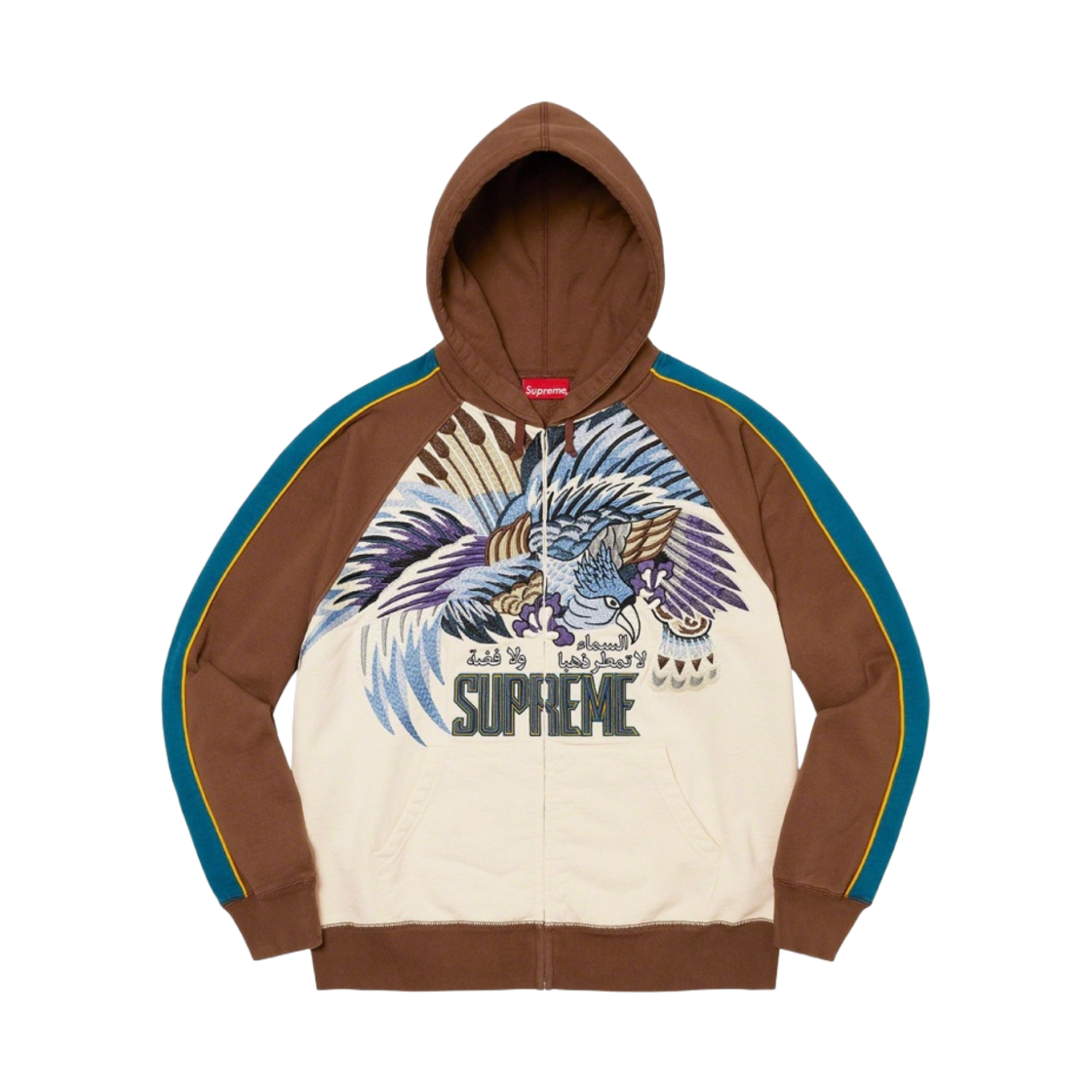 슈프림 팔콘 래글런 집 업 후드 스웨트셔츠 내츄럴 - 23SS(Supreme Falcon Raglan Zip Up Hooded Sweatshirt Natural - 23SS) - 1