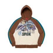 Supreme Falcon Raglan Zip Up Hooded Sweatshirt Natural - 23SS