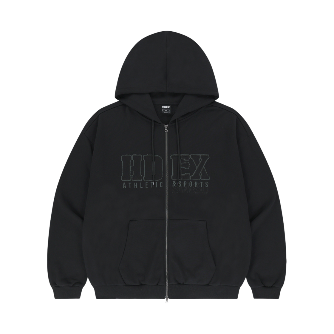 에이치덱스 코어 아플리케 후디 집업 블랙(HDEX Core Applique Zip-up Hoodie Black)