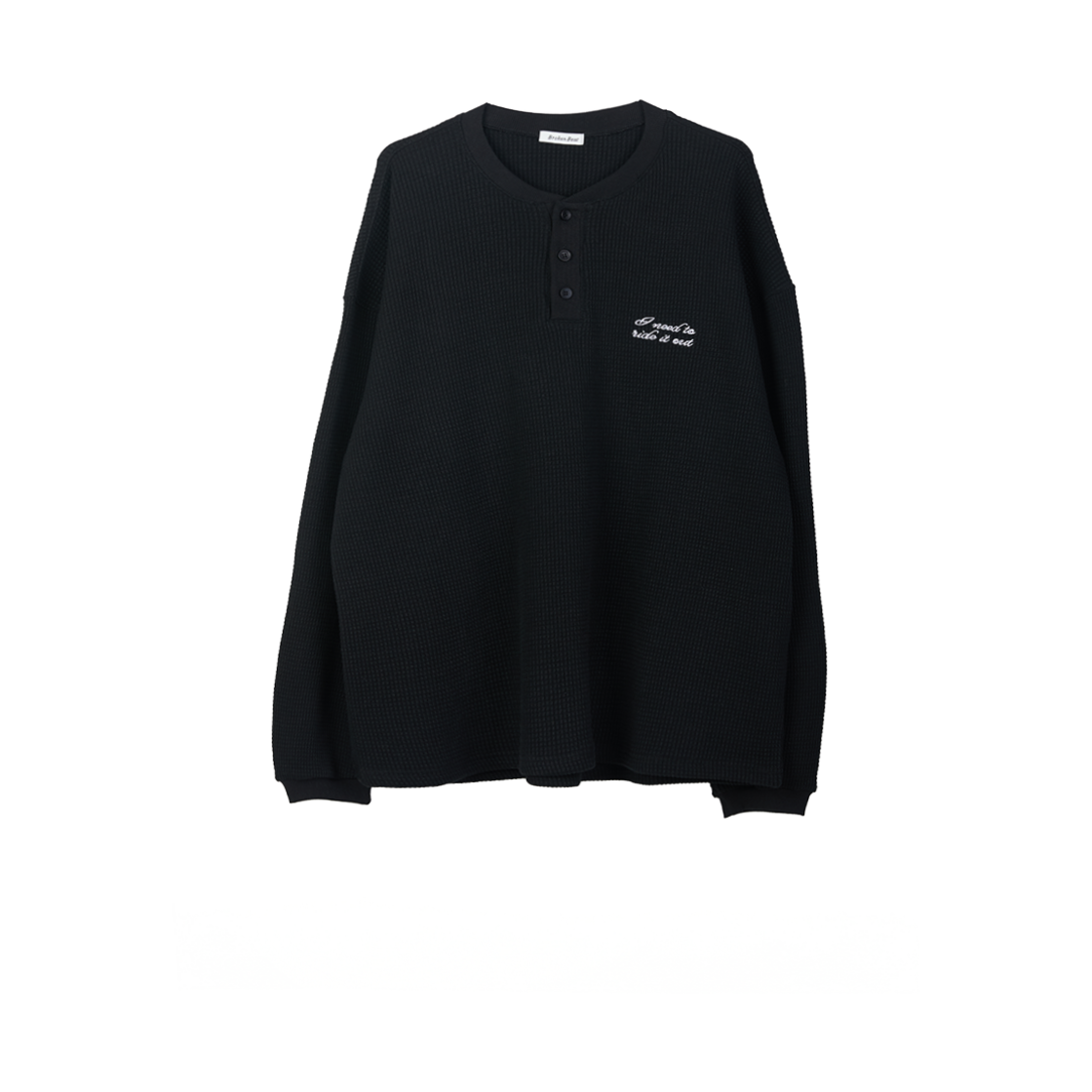 브로큰비트 헨리넥 긴팔 블랙(Broken Beat Henley Neck Long Sleeve Shirt Black)