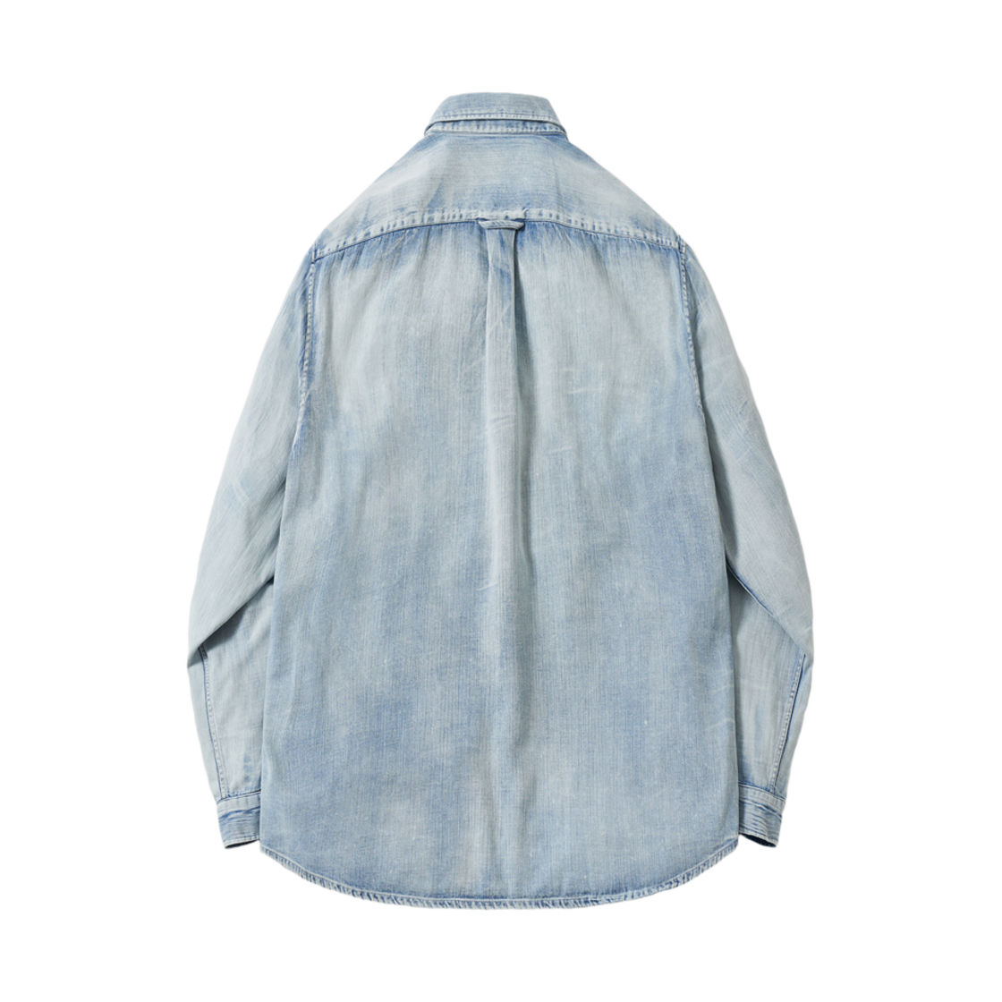 포터리 버튼 다운 셔츠 코튼 하이 덴시티 트윌 데님 클로스 워셔 피니쉬 라이트 블루(Pottery Button Down Shirt Cotton High Density Twill Denim Cloth Washer Finish Light Blue) - 2